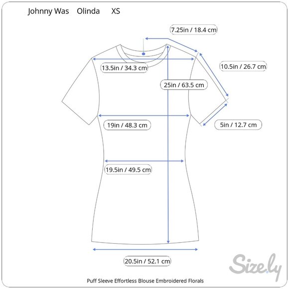 Johnny Was Workshop Olinda Puff Sleeve Effortless Blouse Embr Florals XS NWT - Picture 12 of 12